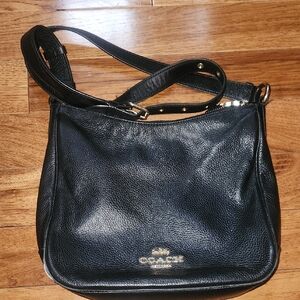 Coach F58270 Black Pebbled Leather Crossbody Bag Adjustable Strap P-007